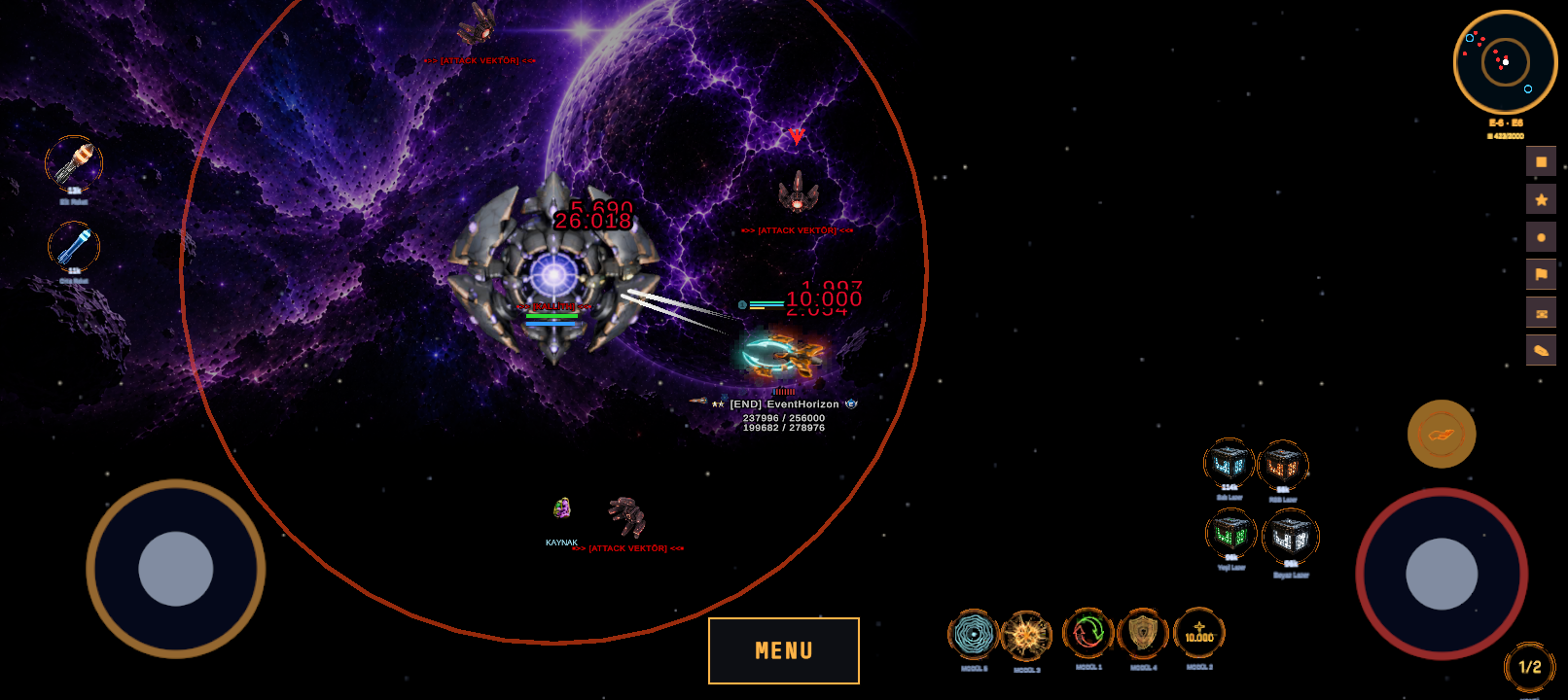 OrbitHan: Event Horizon — oyun içi savaş ekranı